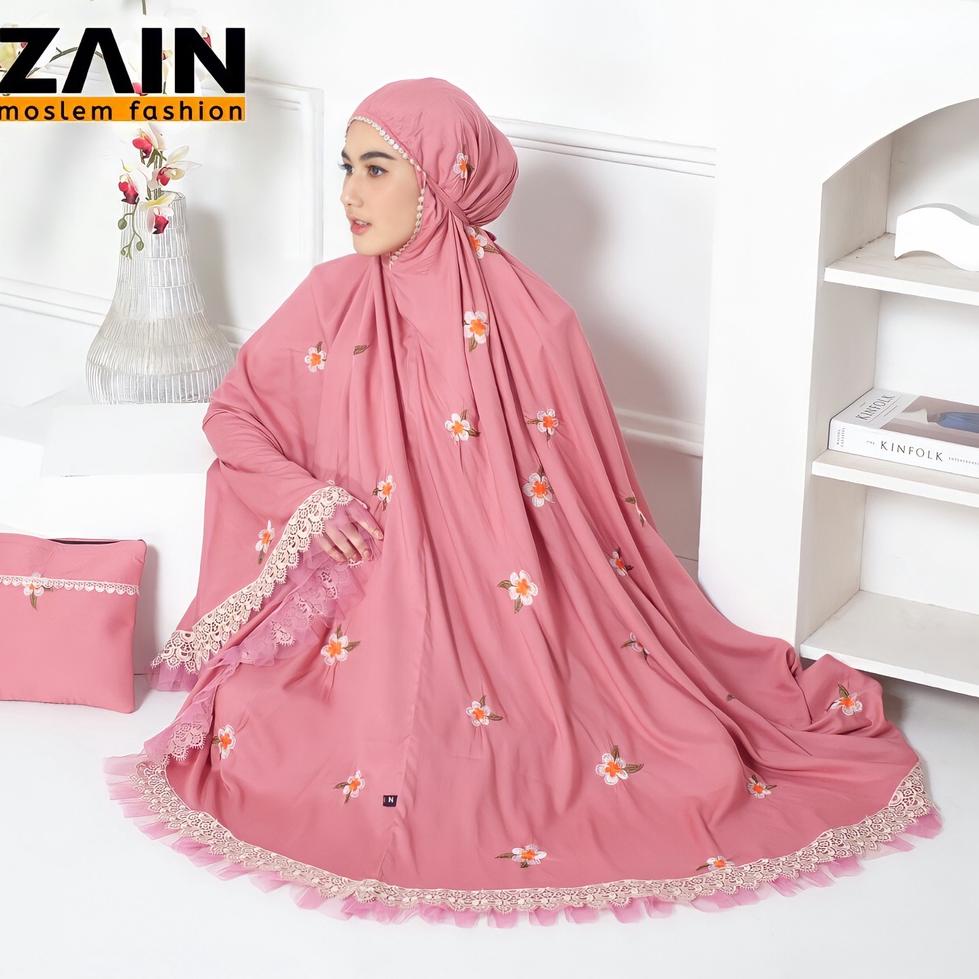 HARGA BERSAHABAT ZAIN - Mukena Dewasa Rayon Bordir Bunga Matahari Series Zain