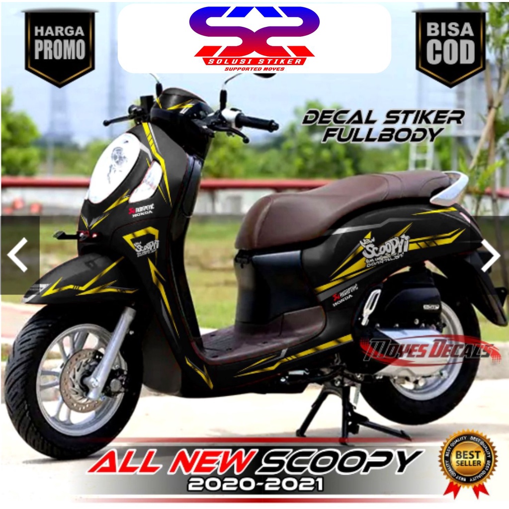Stiker  Decal Variasi Scoopy full body Dekal Sticker Scoopy 2020-2021 Motif List Kuning FullBody
