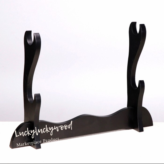 Dudukan stand kayu katana boken display sword 2 susun