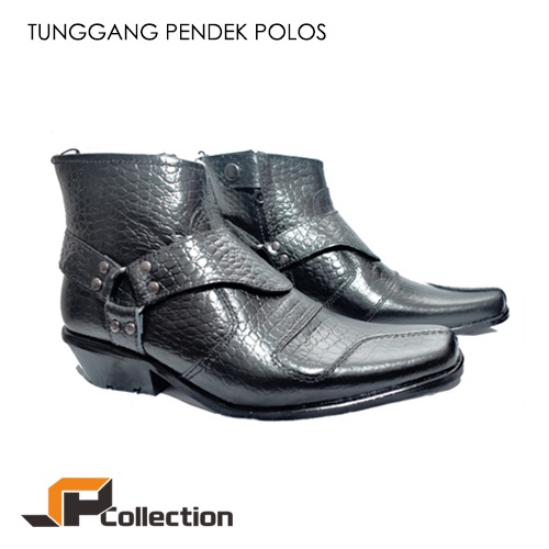 SPC Sepatu Tunggang Polos Untuk Bikers Saat Touring atau Pemain Band