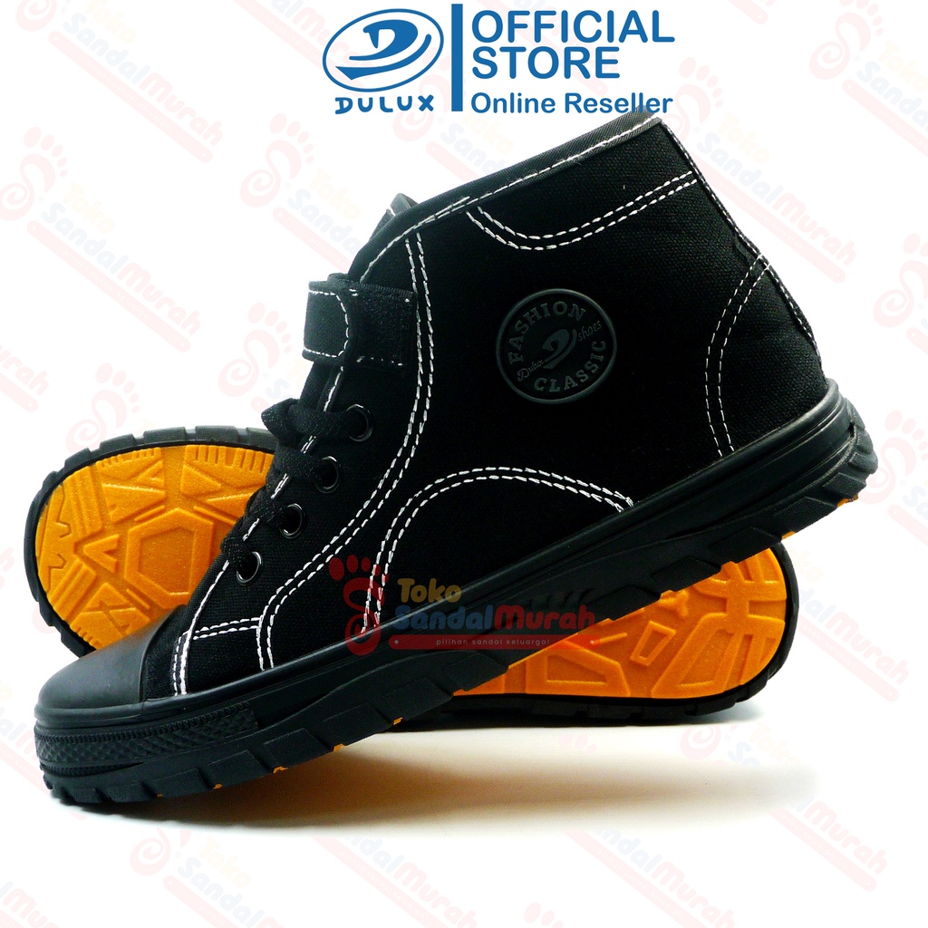 Toko Sendal Murah - Sepatu Sekolah Anak Uk 28 - 36 / Sepatu Sekolah Full Hitam / Sepatu Anak Tinggi Casual Trendy / Sepatu Prepet Unisex [Toko Sendal Murah BX 8063 Hitam]