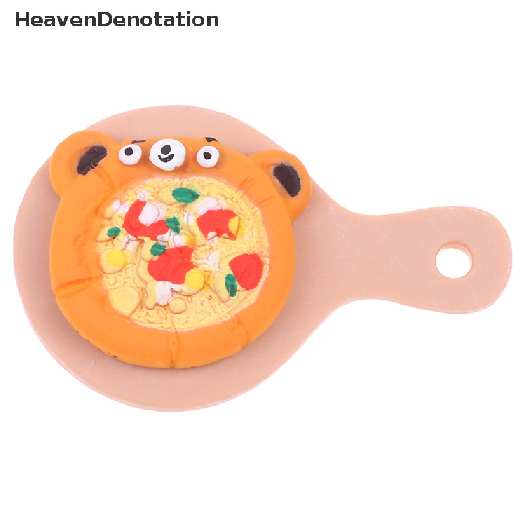 [HeavenDenotation] 1set Rumah Boneka Pizza Membantu Miniatur Piring Pizza Mainan Rumah Model Aksesoris HDV