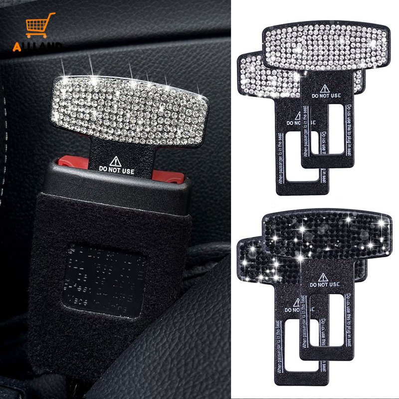 2pcs/set Berlian Imitasi Berkilau Inlay Car Seat Belt Plug/Tanpa-Tarik Otomotif Aman Sabuk Gesper Klip/Universal Kendaraan Sabuk Pengaman Stopper Colokan