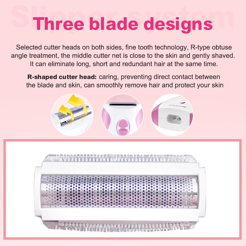 Mesin Penghilang Bulu Elektrik Tanpa Sakit Epilator USB Rechargable Hair Remover Untuk Wanita Cordless Depilator Alat Cukur Kaki Tubuh