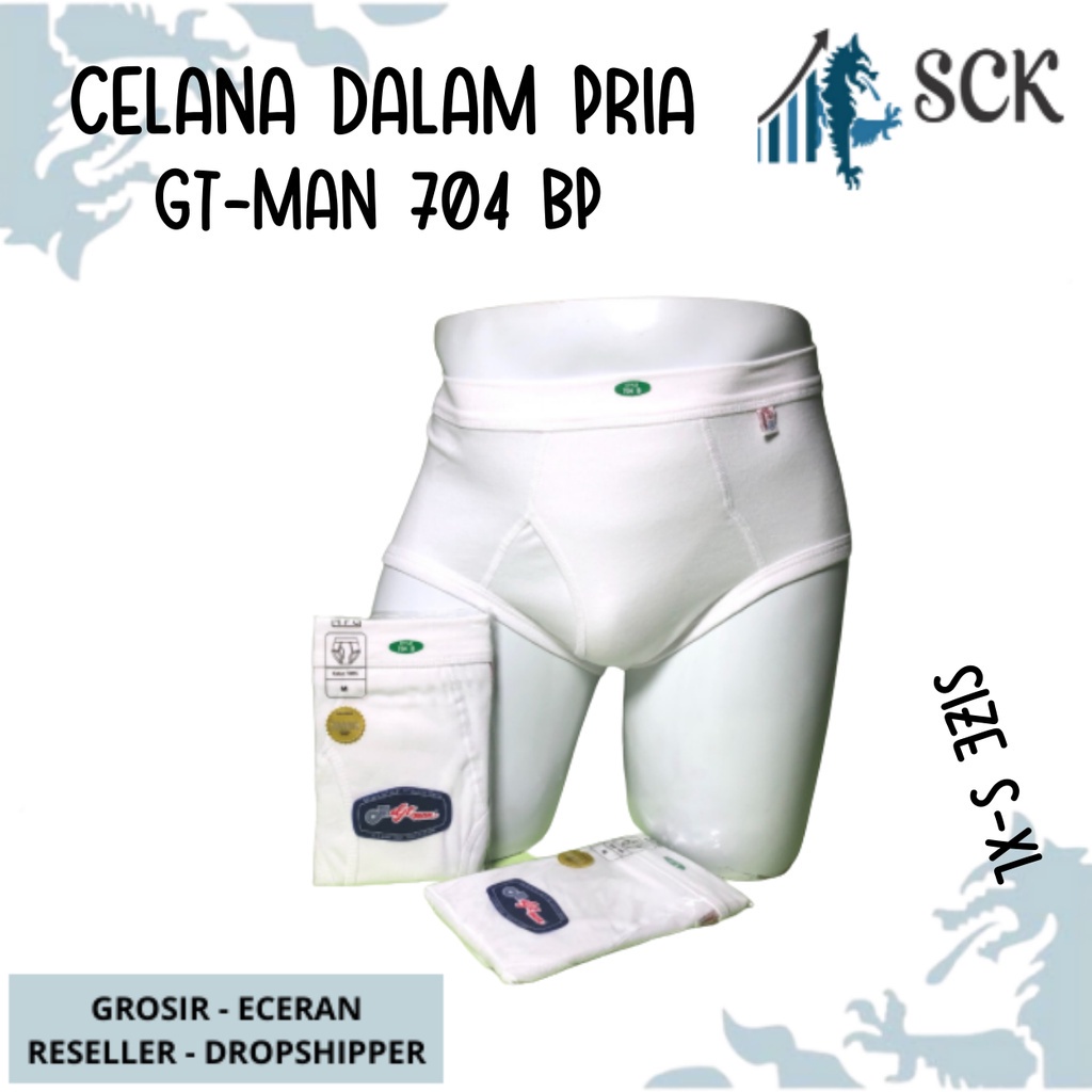 CD GT-MAN 704 BP PUTIH / Celana Dalam GT MAN 704 Anti Selip / Pakaian Dalam Cowok - sckmenwear GROSIR