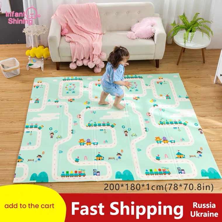 Karpet Lipat Jumbo Matras Playmat Bayi Alas Lantai Waterproof Anti Air Ukuran 180x20cm Bahan Foam Busa Tebal FREE Tas Perlengkapan Mainan Bayi Import Premium - PM