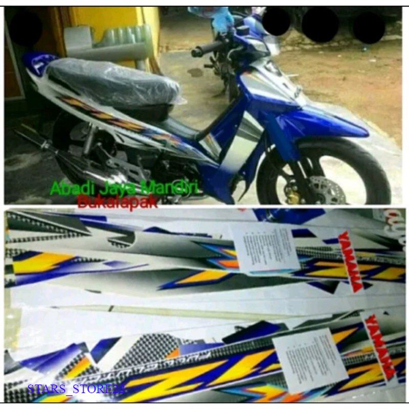 (ORI) Striping Sticker List Motor Yamaha FizR 2004 Biru Kualitas Original Full Sett Tahan Vernis ORI