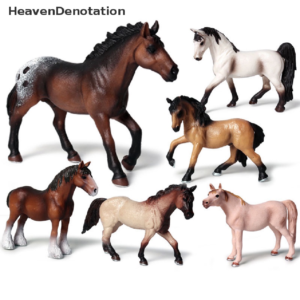 [HeavenDenotation] Simulasi Hewan Kuda Model Balap Action Toy Figure Model Koleksi Solid HDV