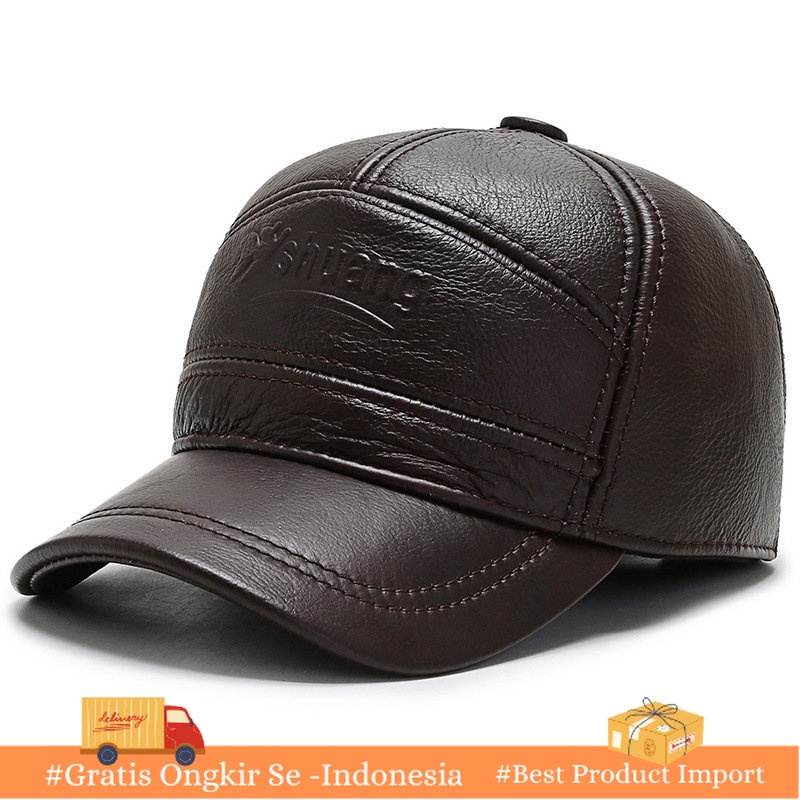 Topi Kulit Pria 19  Kulit Asli Memuncak Cap    Menebal Tujuh Potong Topi Bisbol Kasual Tren Tipis to