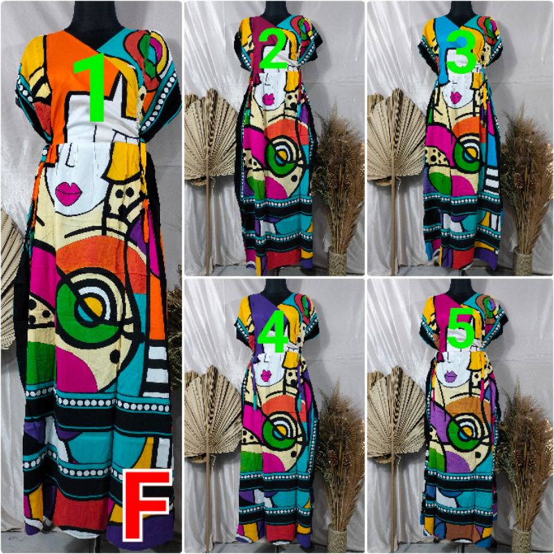 DASTER ELOK ORI LONGDRESS TANGAN PENDEK  SLEMPANG TALI 4 LD 120CM