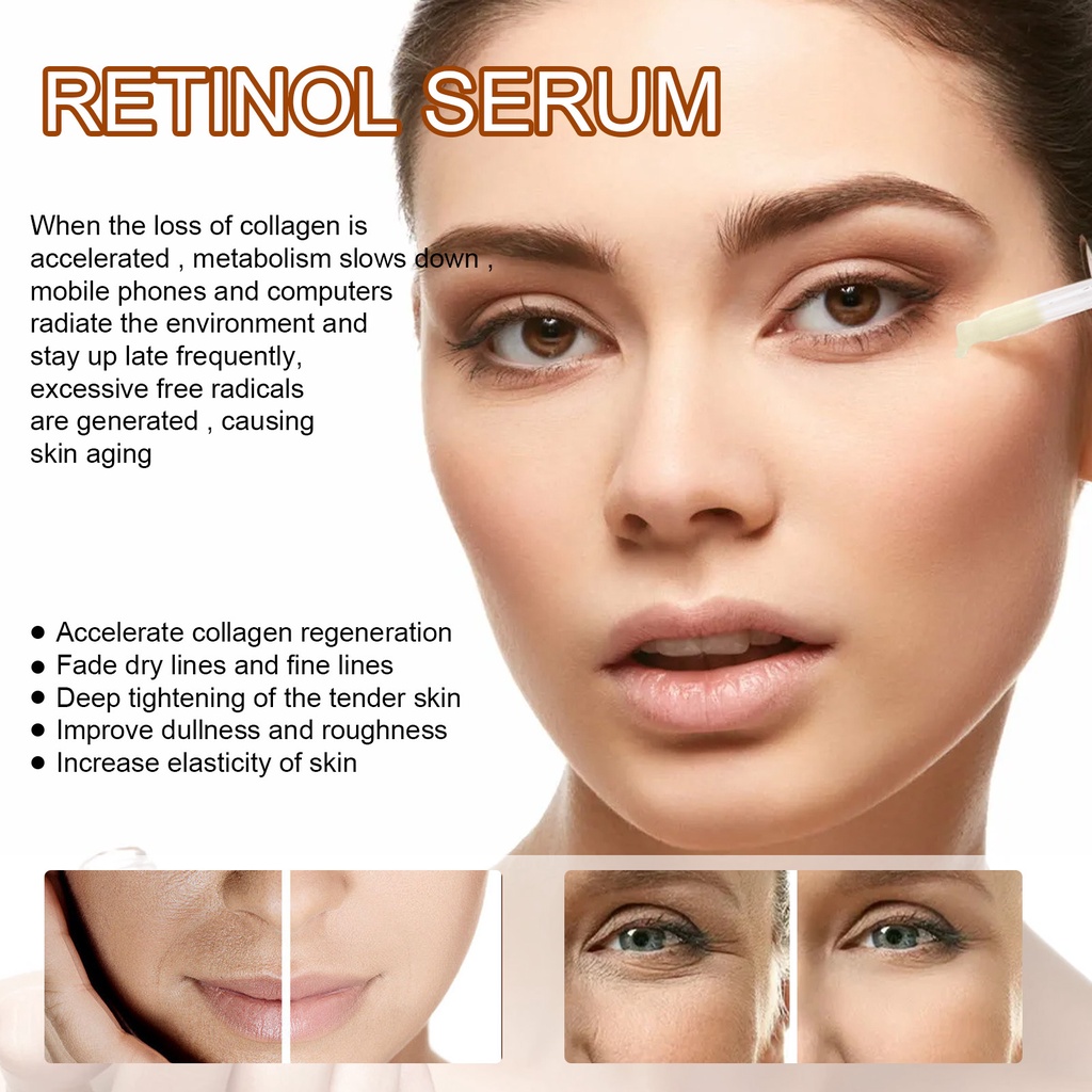 EELHOE Serum Retinol 30ml Anti Keriput ,Melembapkan, Mengecilkan Pori-Pori,Memperbaiki Kulit Yang Rusak/Anti-Aging Face Essence