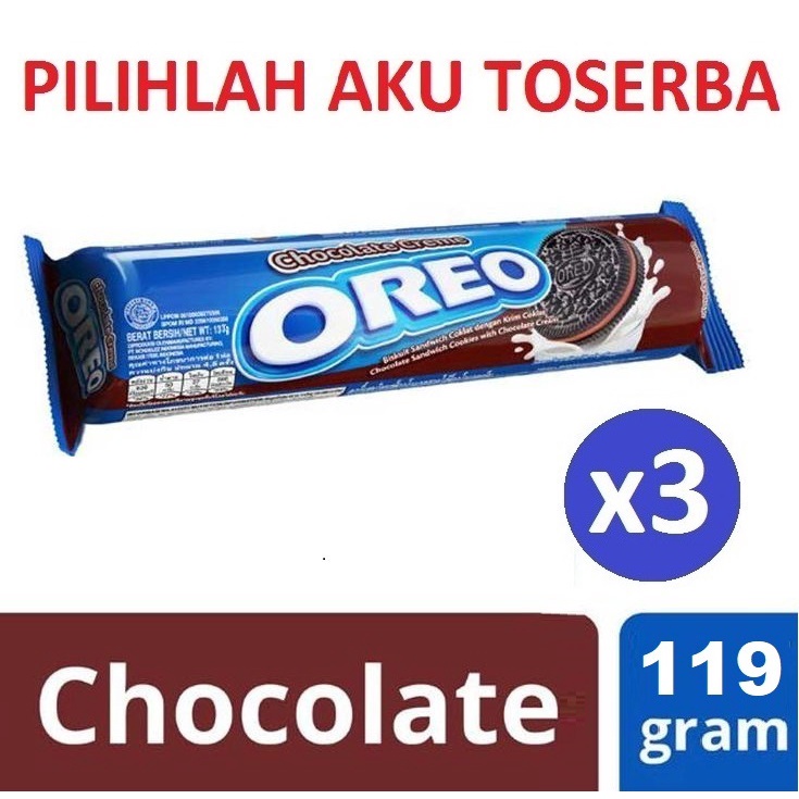 Biskuit OREO sandwich CHOCOLATE Roll 119 gr - ( HARGA 1 PAKET ISI 3 )