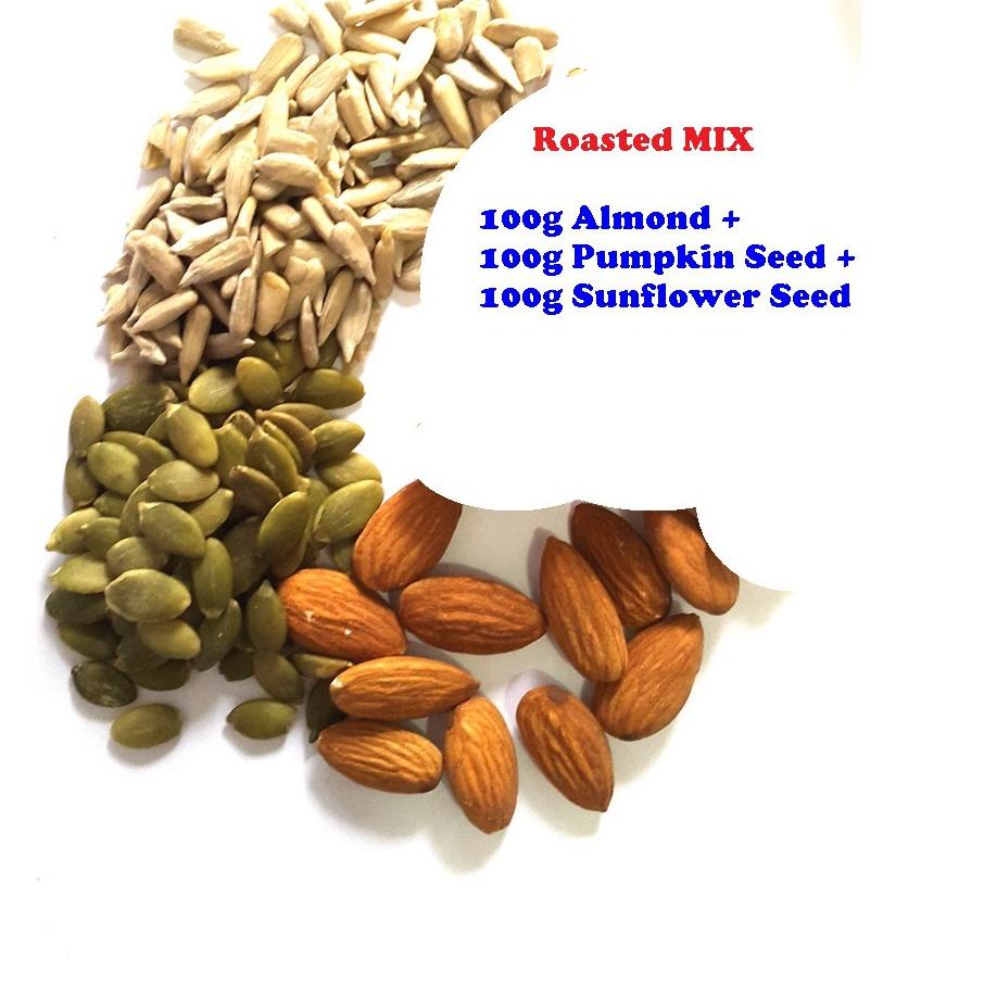 

☝ 300gr Roasted 100g Almond + 100g Pumpkin Seed + 100g Sunflower Seed - Oven - Matang ✳