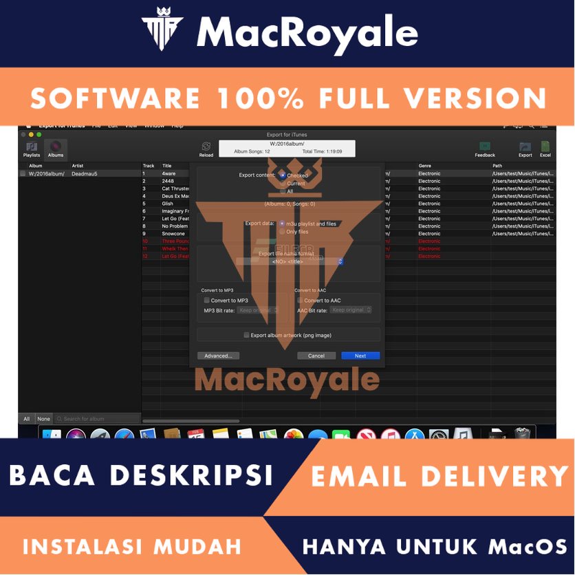 [MacOS] Export for iTunes Full Version Lifetime Full Garansi