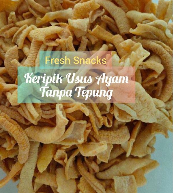 

☟ 450GR KERIPIK USUS AYAM ORIGINAL TANPA TEPUNG kripik Diet Keto FRESH SNACKS ✦