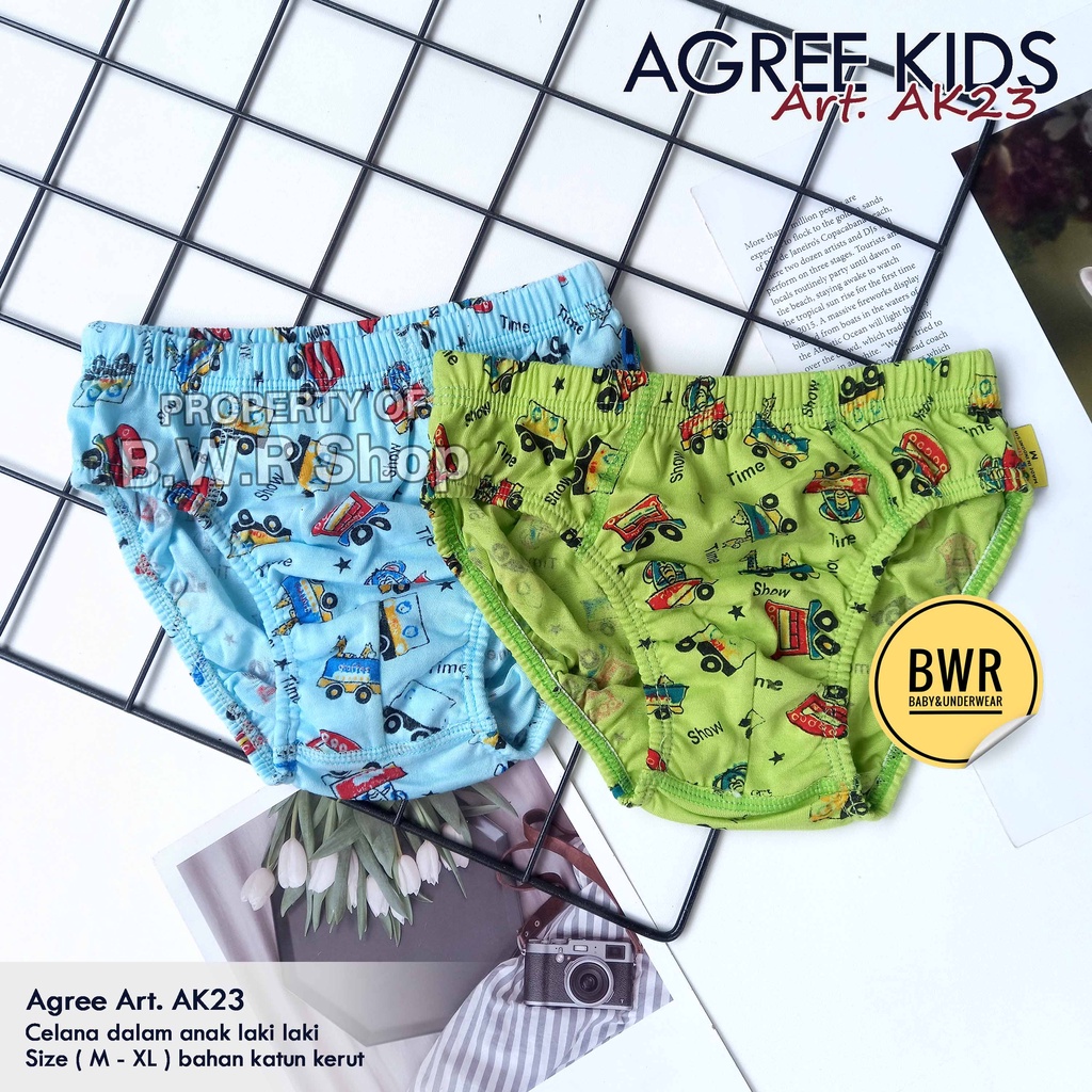 [ 3pc ] CD Agree Kids AK 23 A Warna | Celana Dalam Anak Agree Kids AK023 - Bwr