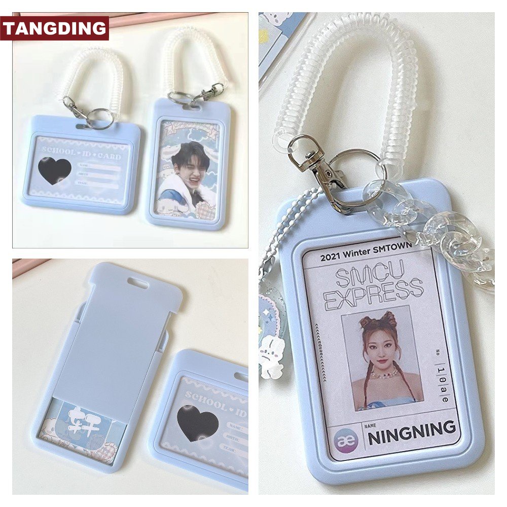 [COD Tangding] INS Lucu Idola Biru Photocard Holder Kartu Kredit Gantung Cover Pelindung Gantungan Kunci Tas Liontin