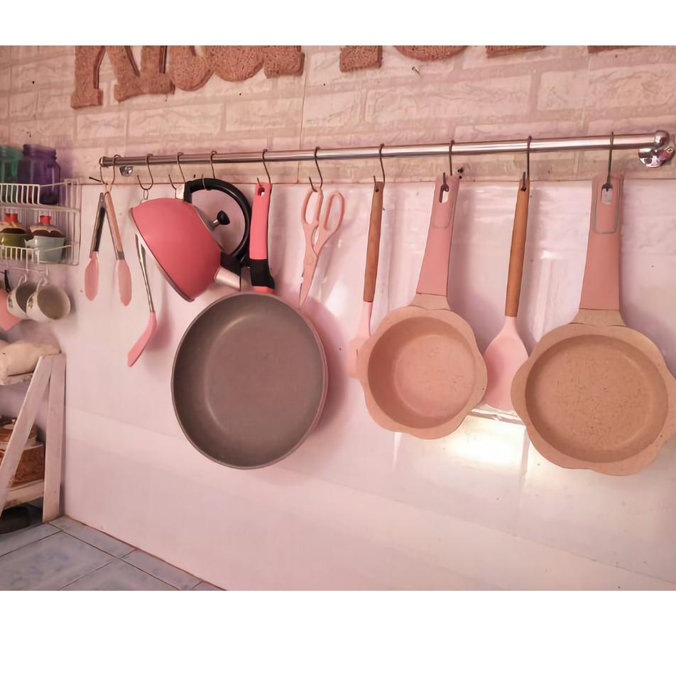 ✷ Rak Gantungan Dapur Stainless Rel Dapur Stainless Gantungan Panci ❂
