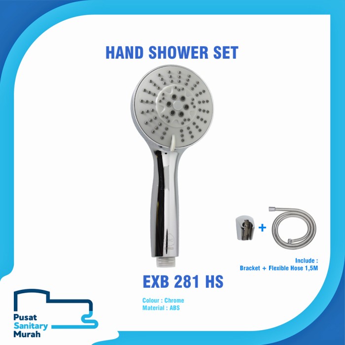 Terlaris Eixo Hand Shower Set + Bracket & Flexible