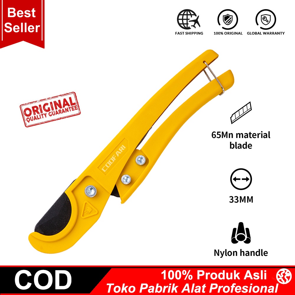 COOFARI Pipe Cutter /Gunting Pipa 33 mm Plastik+Baja/Alat Perkakas