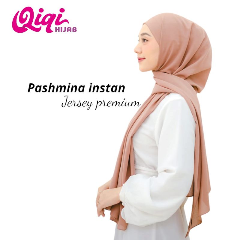 [ Qiqi Hijab ] PASHMINA INSTAN ••pashmina instan jersey assyifa ••pashmina