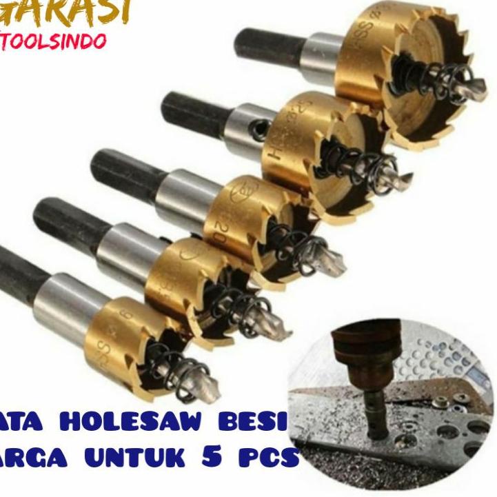 ➸ mata bor holesaw besi 5 pcs mata hole saw besi logam mata bor lobang besi ➸