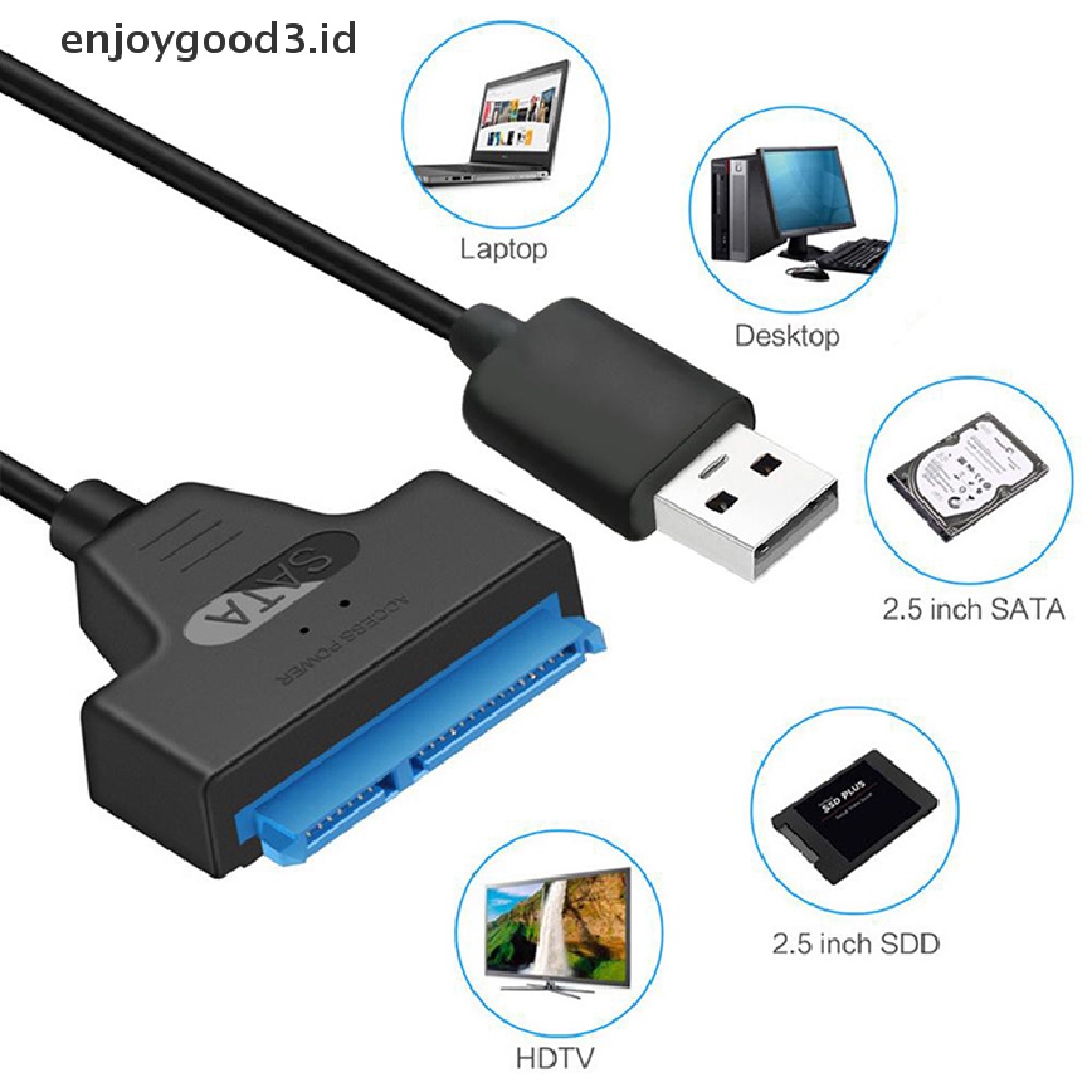 【 Rready Stock 】 7 + 15 22 Pin SATA 3 Cable 2.5 HDD / SSD USB Adapter High-Speed Transmit External Hard Disk Converter （ ID ）