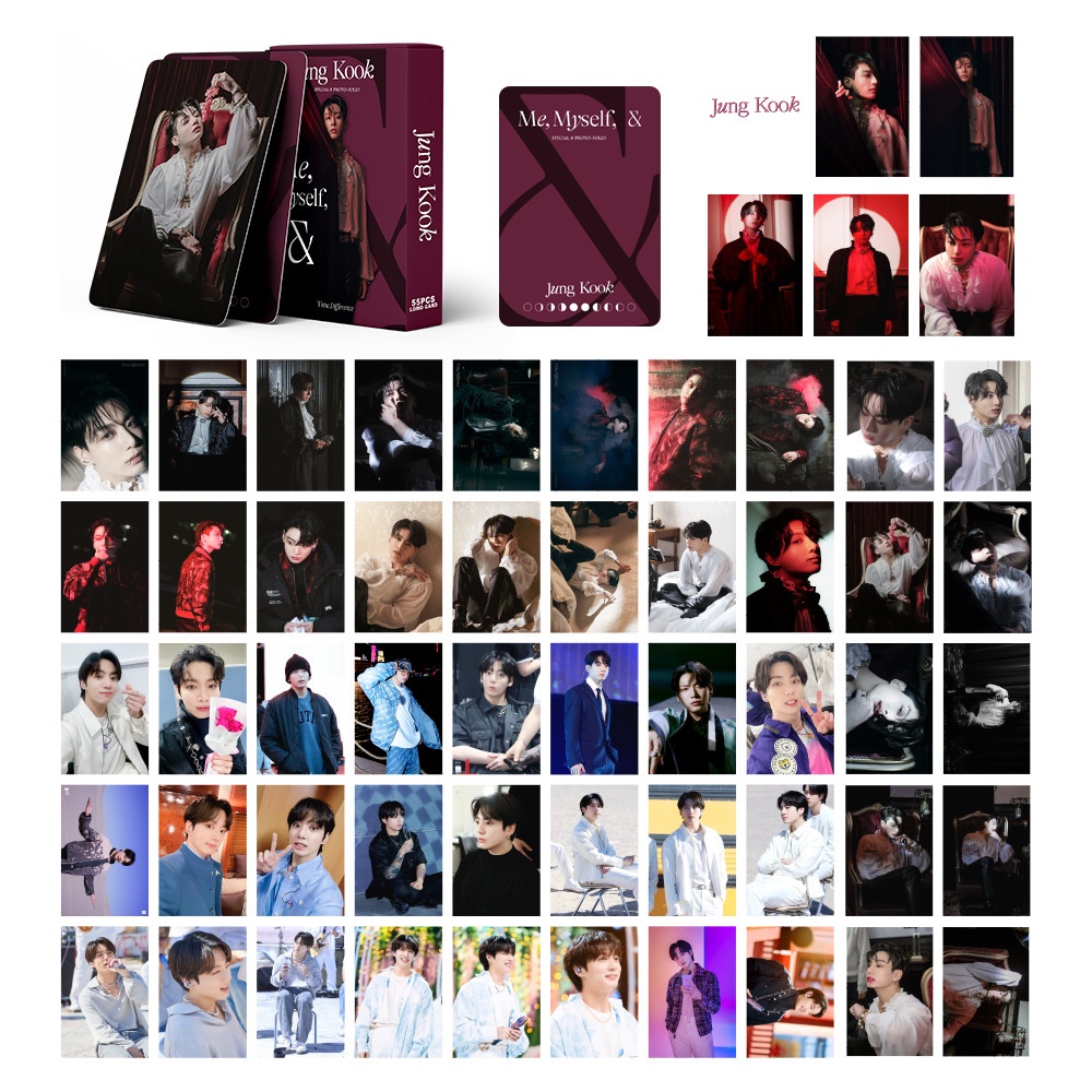 55pcs/box Jungkook2022 Black Me Myself Photocards Bangtan Boys Kartu Lomo Kpop Postcards