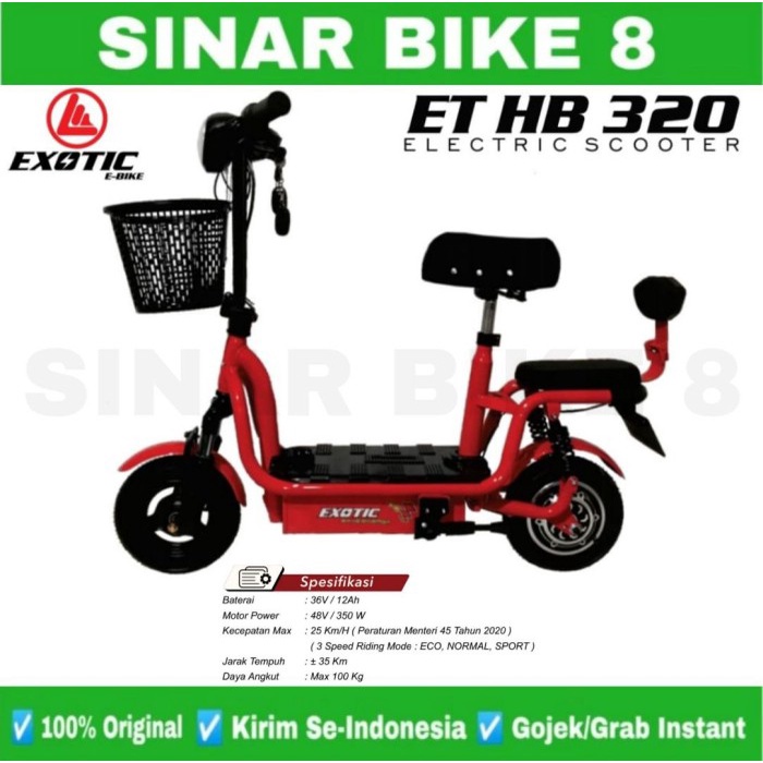 Sepeda Skuter Listrik EXOTIC ET-HB - 320 || Electric Scooter Exotic