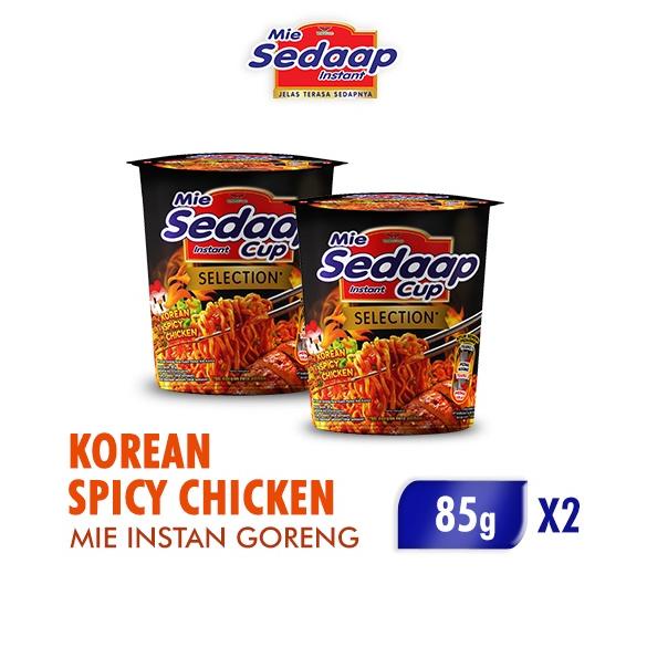 

>V44859) Sedaap Mi Instan Cup Korean Spicy Chicken 81gr x 2