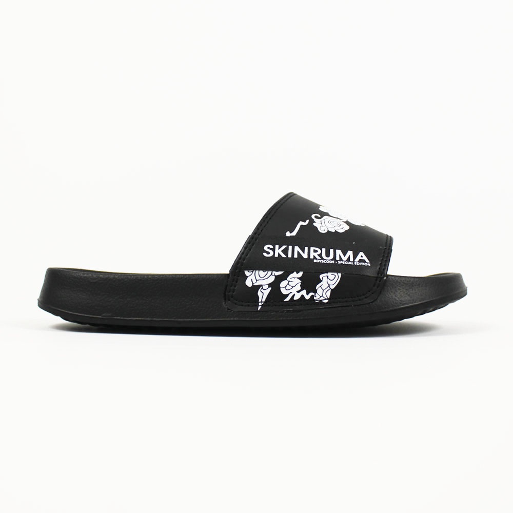 Sendal Slop Pria Wanita BOYSCODE X SKINRUMA Japan Clouds Hitam / Slide Pria / Slip On Pria / Sendal Cowok / Sendal Cewek