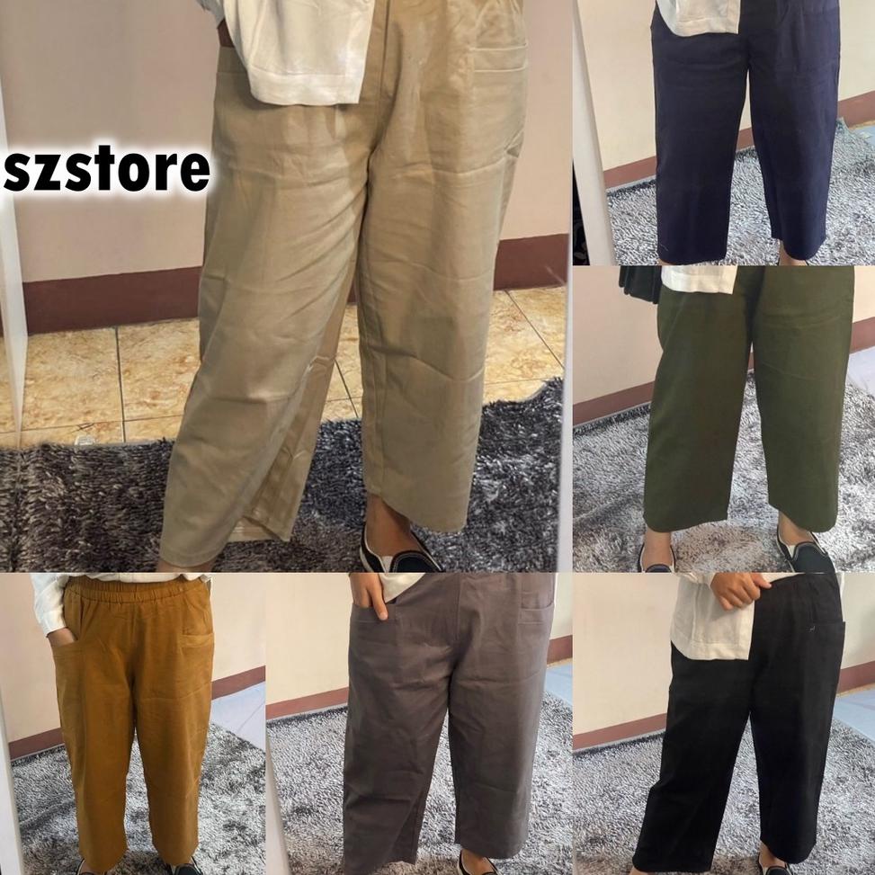 Terbaru Celana Wanita Korean Style Haruka Pants Willow Jumbo Sasha Crop