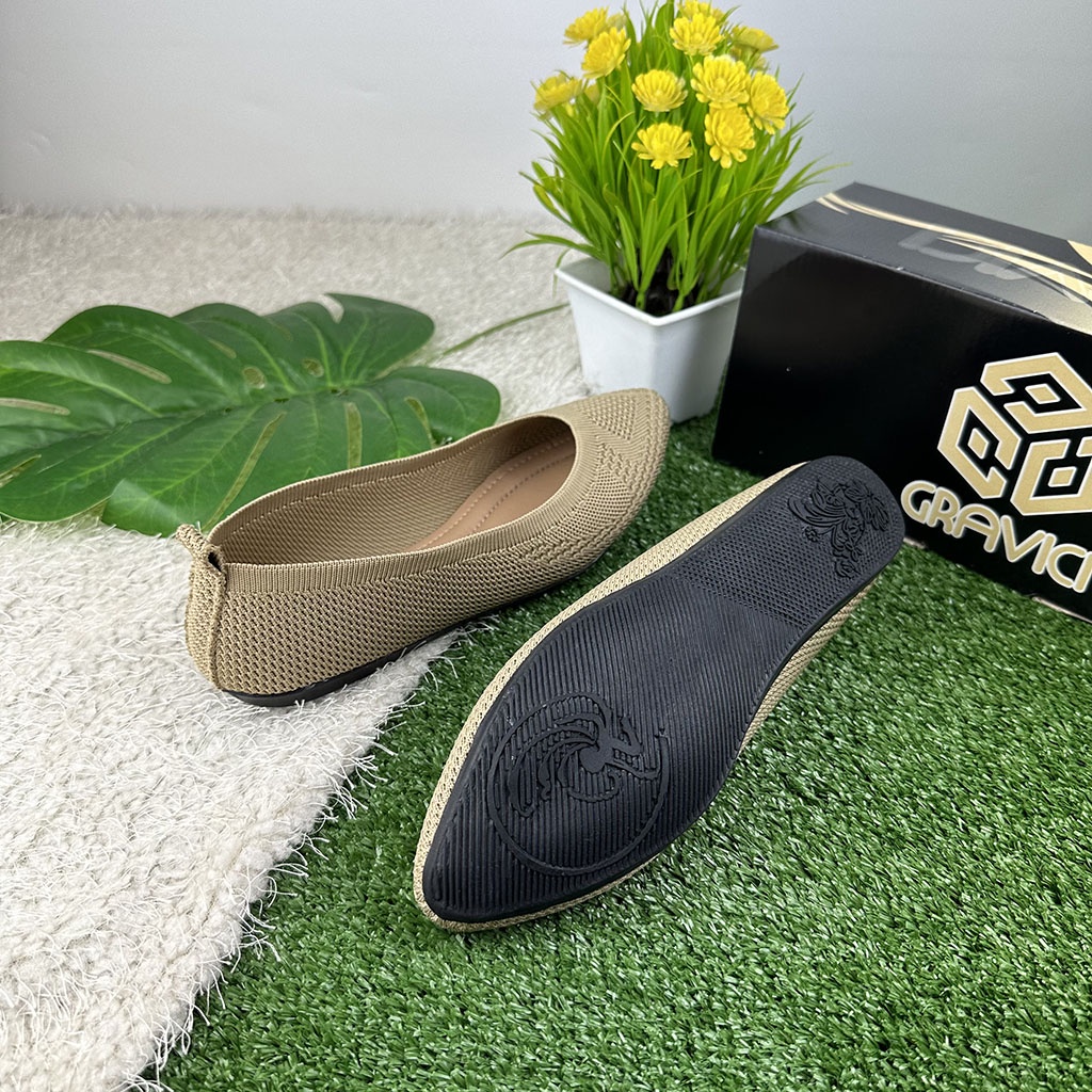 GRAVICI - Sepatu Flat Rajut Import Wanita Elegan DO-06