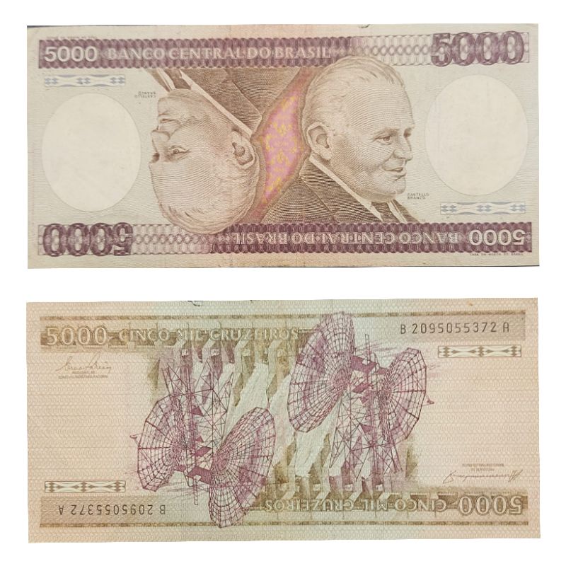 Uang Asing Negara Brasil Brazil 5000 Cruzairos tahun 1984 Kondisi AXF Dijamin Original 100% Seperti pada foto