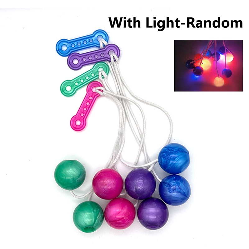 Mainan Lato Lato Viral Jadul Game Bola Tek Tek Tradisional Latto-Latto Lampu LED Mainan Bola Gagang Otomatis
