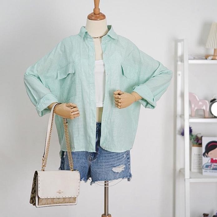 ✵ GFS MD KEMEJA POCKET OVERSIZE SALUR ☈