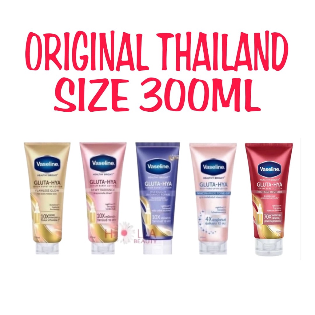 VASELINE HEALTHY BRIGHT GLUTA-HYA/SERUM/LOTION/LOTION  BADAN 300ml JUMBO