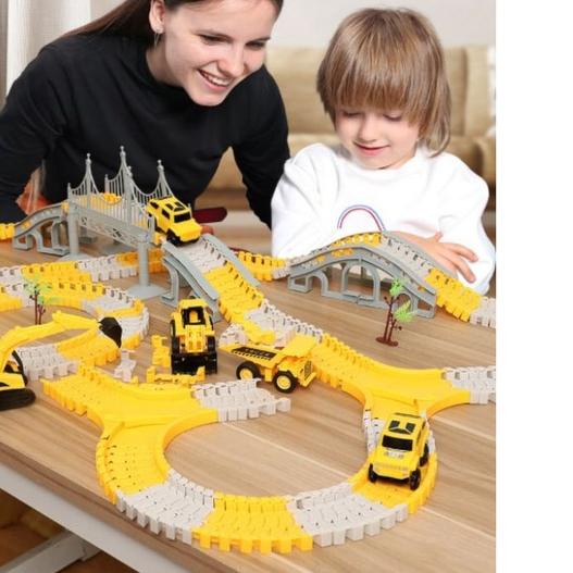 ✬ Maianan Anak DIY Rel Truck Konstruksi CITY TRUCK Create A Road ➯