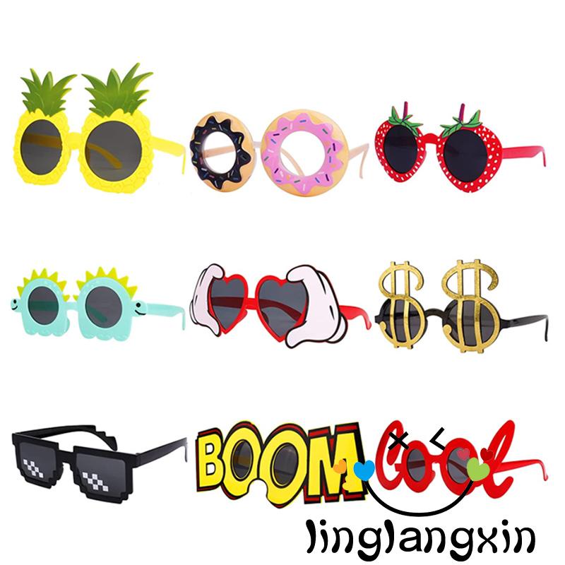 Llx-hawaiian Pesta Kacamata Hitam Tropis Lucu Fancy Dress Props Untuk Dewasa Anak