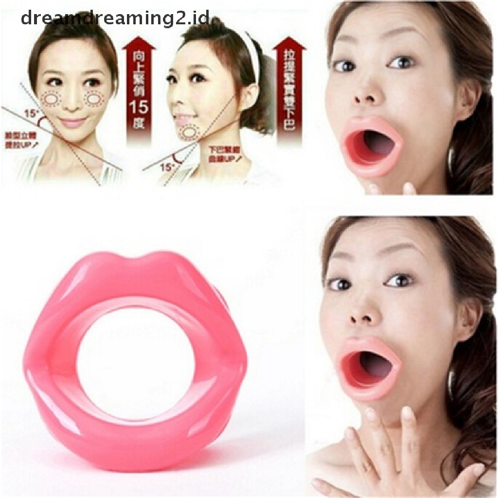 (dream) Silikon Anti Kusut Anti-Aging Wajah Lebih Ramping Latihan Otot Lip Trainer Gym.