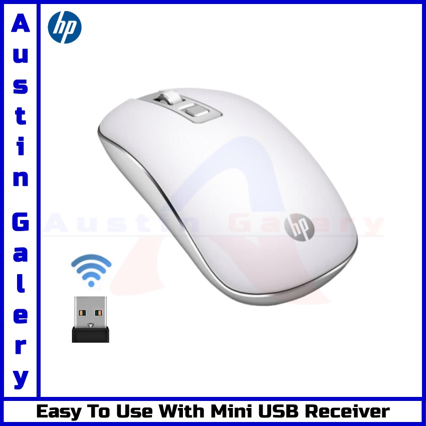 Mouse Wireless HP S4000 Silent 1600DPI Mouse Wireless 2.4G Untuk PC Laptop Komputer
