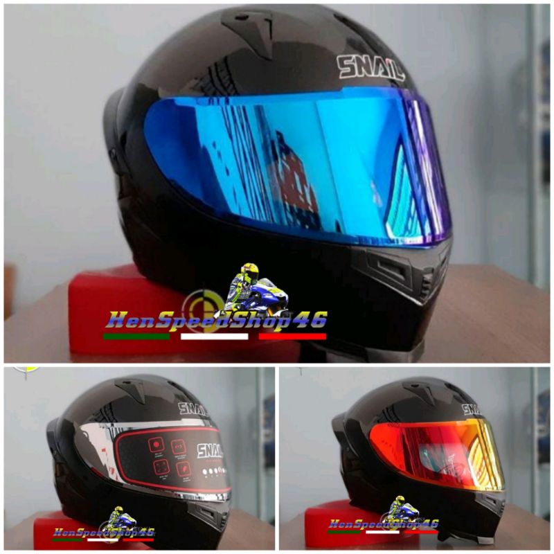 HELM SNAIL FFS1 BLACK HELM SNAIL FULLFACE FFS1 HITAM PAKET GANTENG