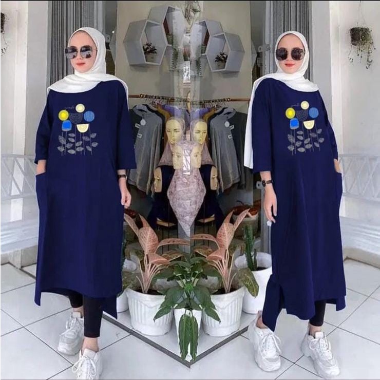 LONG TUNIK BASIC FLORA / OVERSIZE LONG TUNIK JUMBO / TUNIK JUMBO