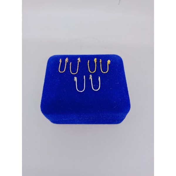 anting hidung variasi warna mata/perak asli silver 925 lapis emas/perhiasan fashion wanita terbaru