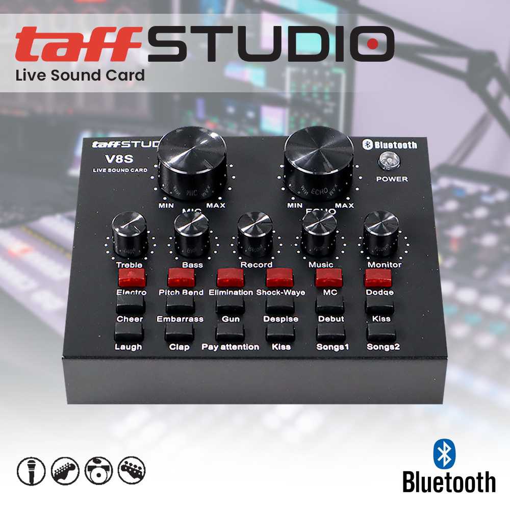 Soundcard V8s Soundcard V8 plus Soundcard V8 Bluetooth Soundcard USB Soundcard V8s Taffstudio Set Ta