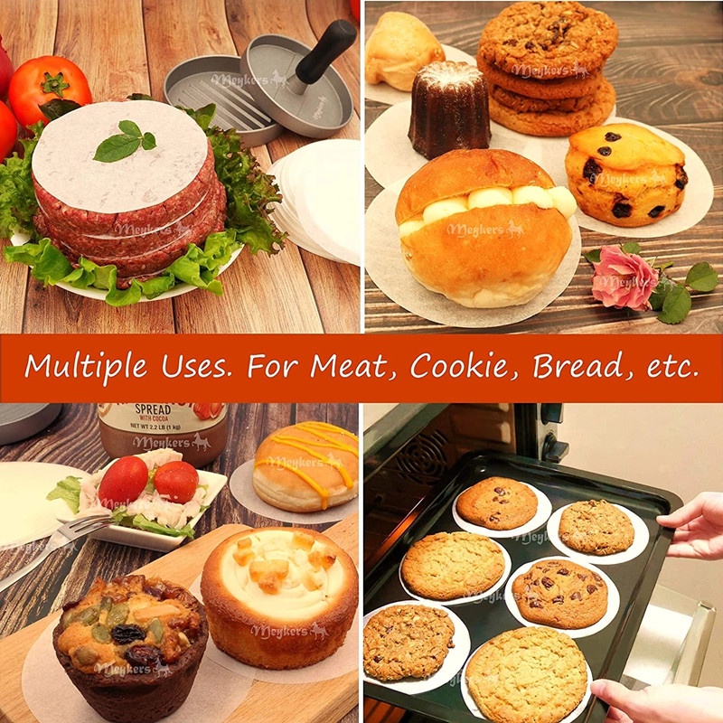 100pcs/pack Alas Makanan Tahan Panas Penyerap Minyak BBQ Baking Mengukus Aksesoris Sekali Pakai Kertas Pemisahan Hamburger Non-stick Daging Pie Interlayer Pad
