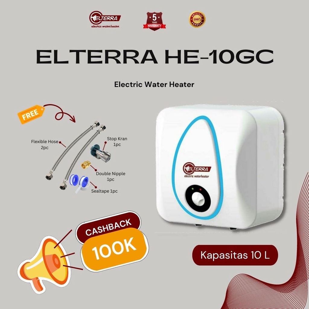 water heater listrik ELTERRA 10 liter HE - 10L GC / pemanas air listrik HE - 10L GC