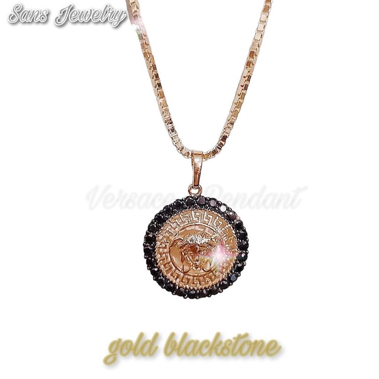 Versace Pendant Kalung Versace Liontin Versace Kalung Emas Gold Rosegold Liontin Gold Blackstone Ros