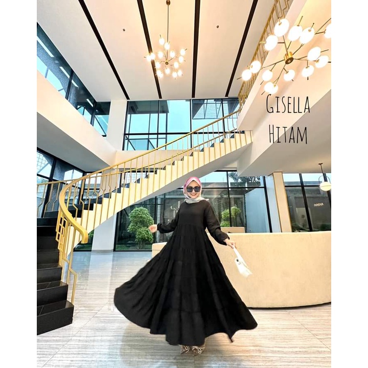 Gisela Dress Crincle All Size Busui Ori Arraffa Syari