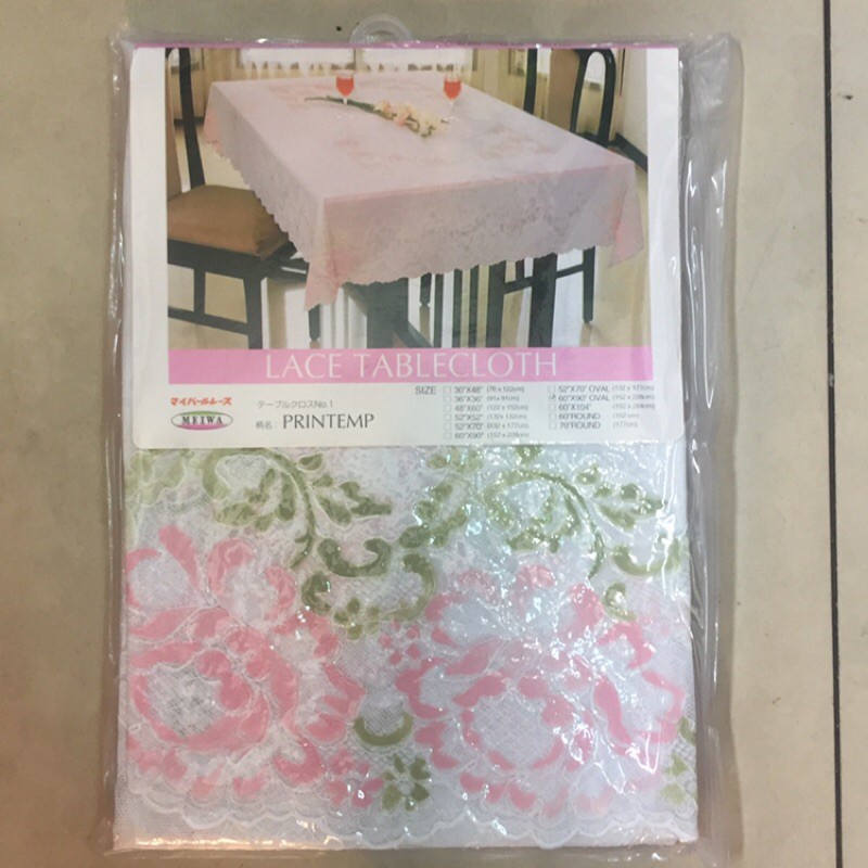 Taplak Meja Makan Ruang Tamu Plastik PVC bening dan motif 132 cm x 177 cm Meiwa Table Cloth